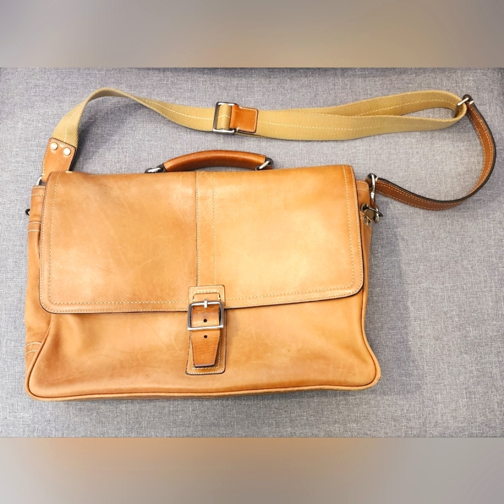 Vintage Coach Tan Leather Briefcase